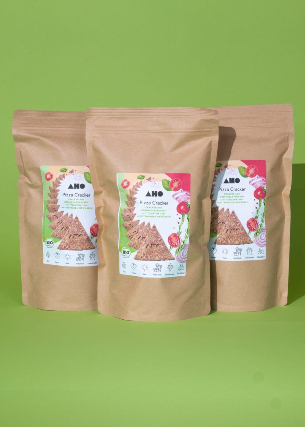 AHO Pizza Cracker 2.0 Raw Vegan Cracker AHO.BIO GmbH 1,2kg (3 Riesentüten)