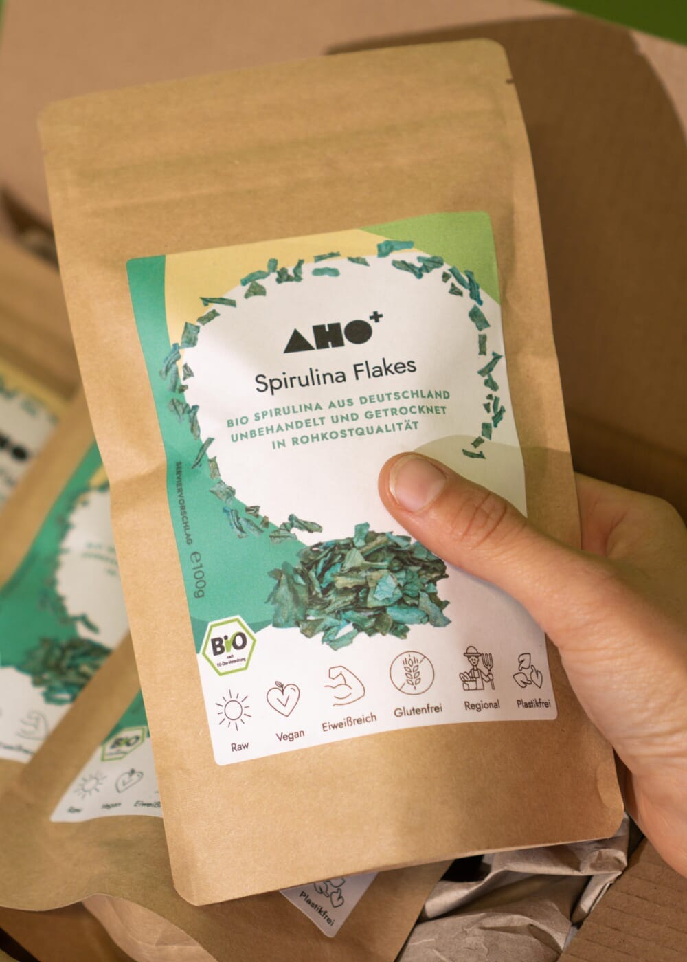 AHO Spirulina Flakes Raw Vegan Granola AHO.BIO GmbH