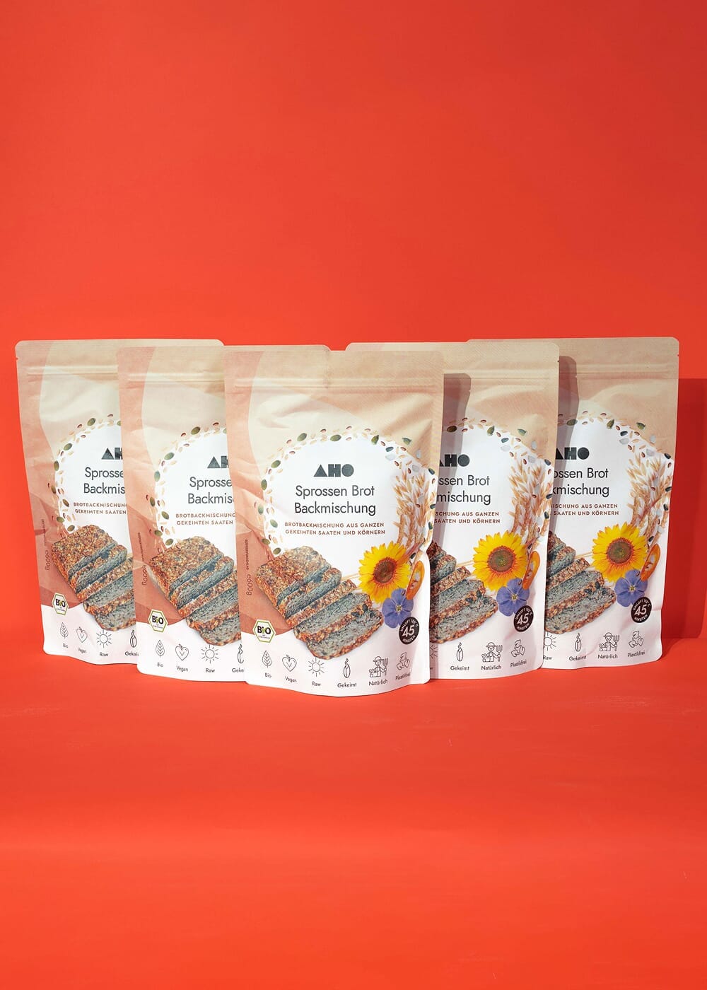 AHO Sprossen Brot Backmischung Getreide AHO.BIO GmbH 3kg (5 Tüten)
