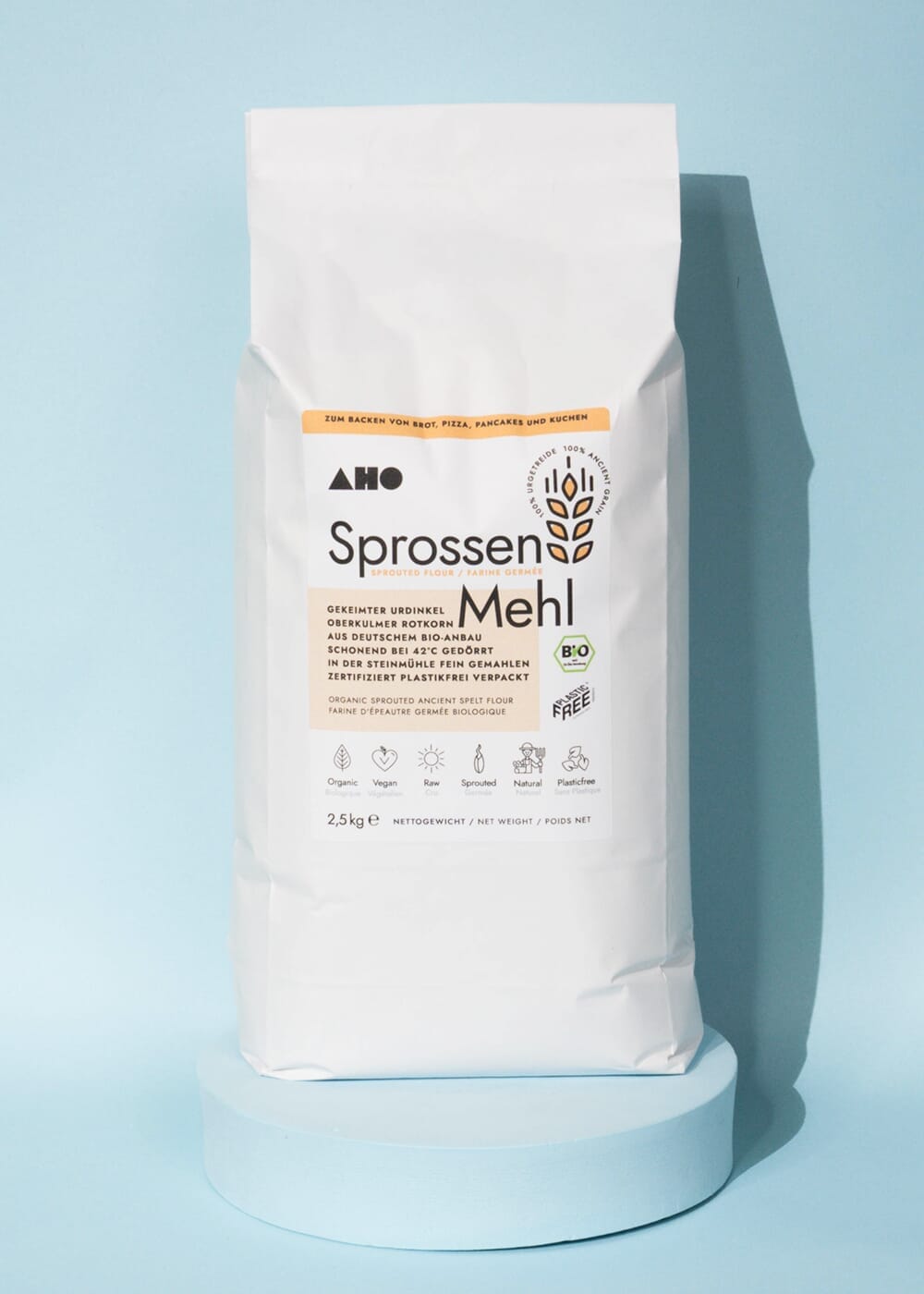 AHO Sprossen Mehl Raw Vegan Pasta AHO.BIO GmbH 2,5kg Nachfüller