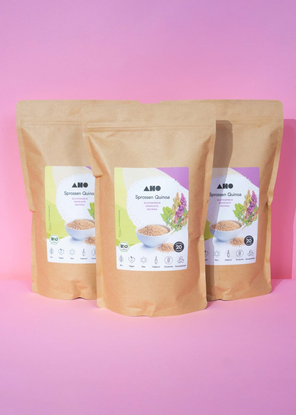 AHO Sprossen Quinoa Getreide AHO.BIO GmbH 2,55kg (3 Tüten)