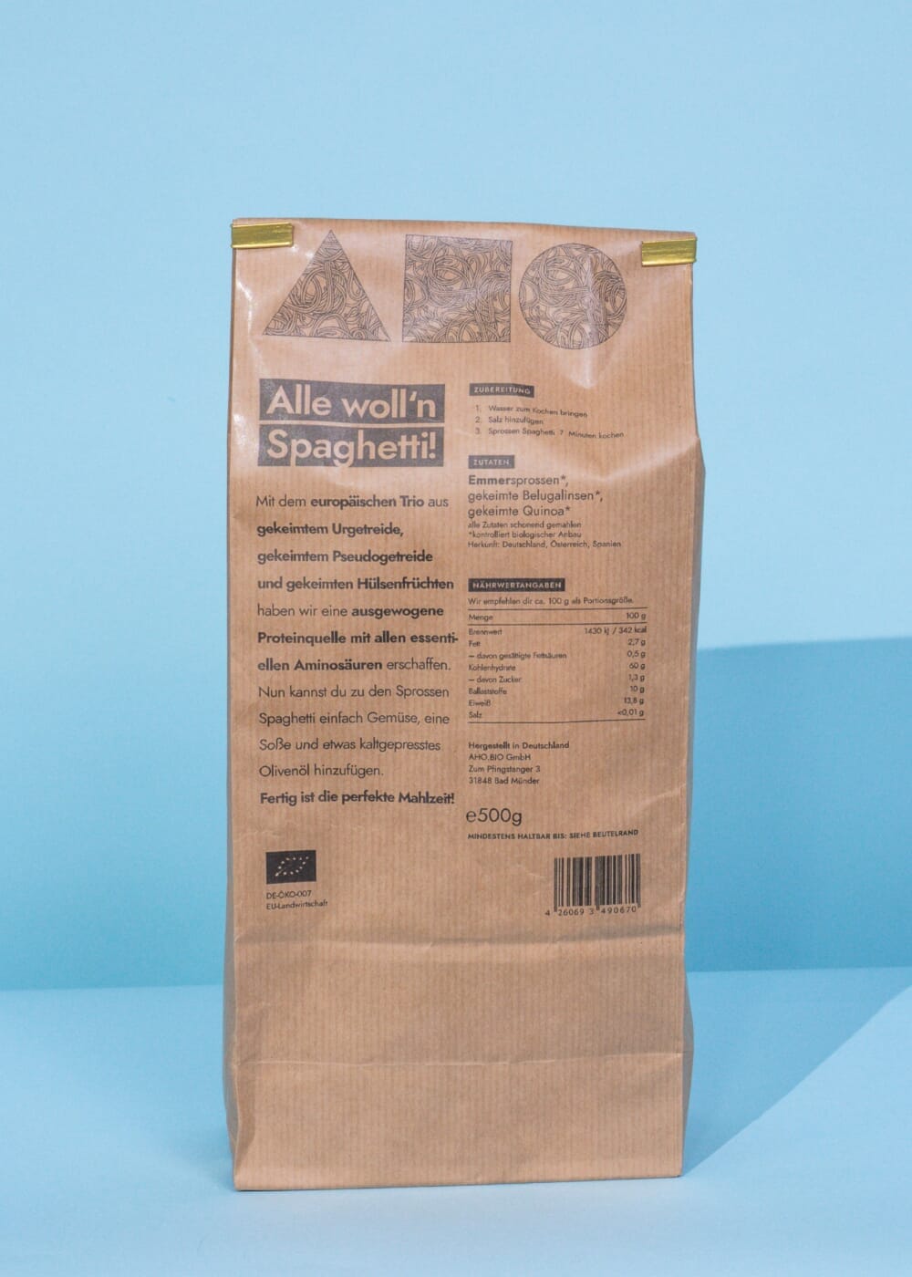 AHO Sprossen Spaghetti Raw Vegan Pasta AHO.BIO GmbH