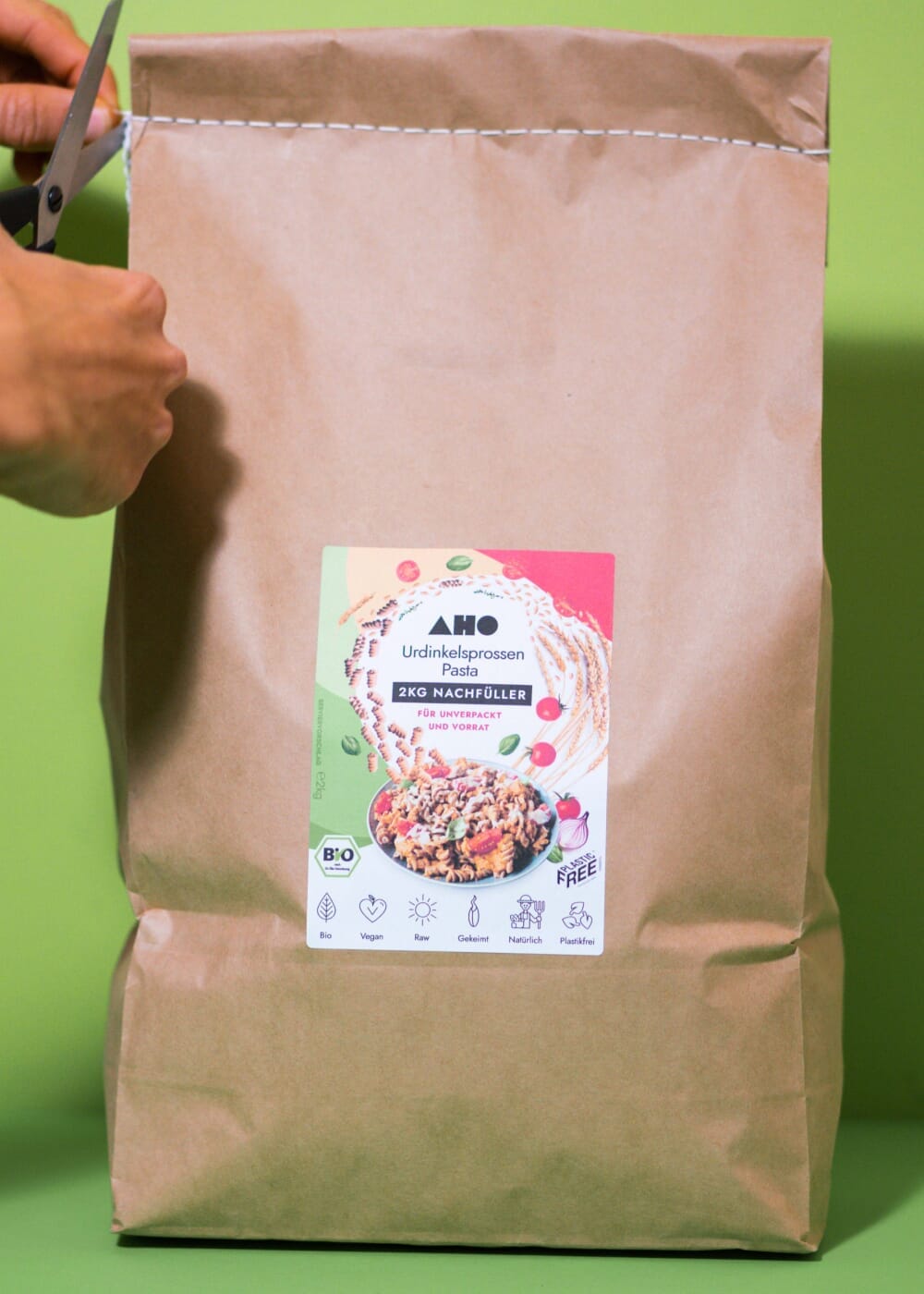 AHO Urdinkelsprossen Pasta Raw Vegan Pasta AHO.BIO GmbH 2kg Nachfüller