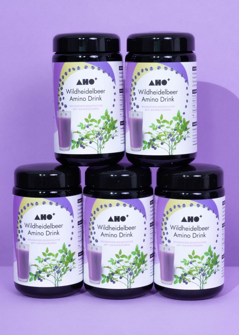 AHO Wildheidelbeer Amino Drink Nahrungsergänzung AHO.BIO GmbH 855g (5 Gläser)