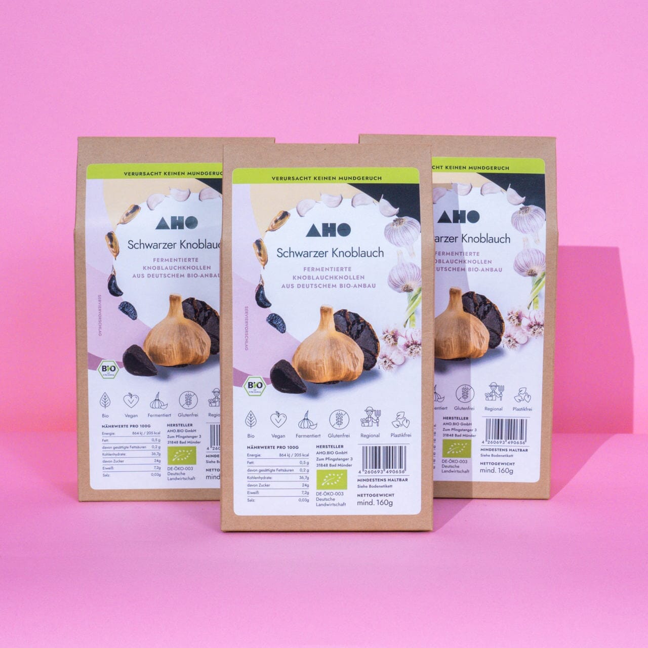 AHO Schwarzer Knoblauch AHO.BIO GmbH 480g (3 Boxen)