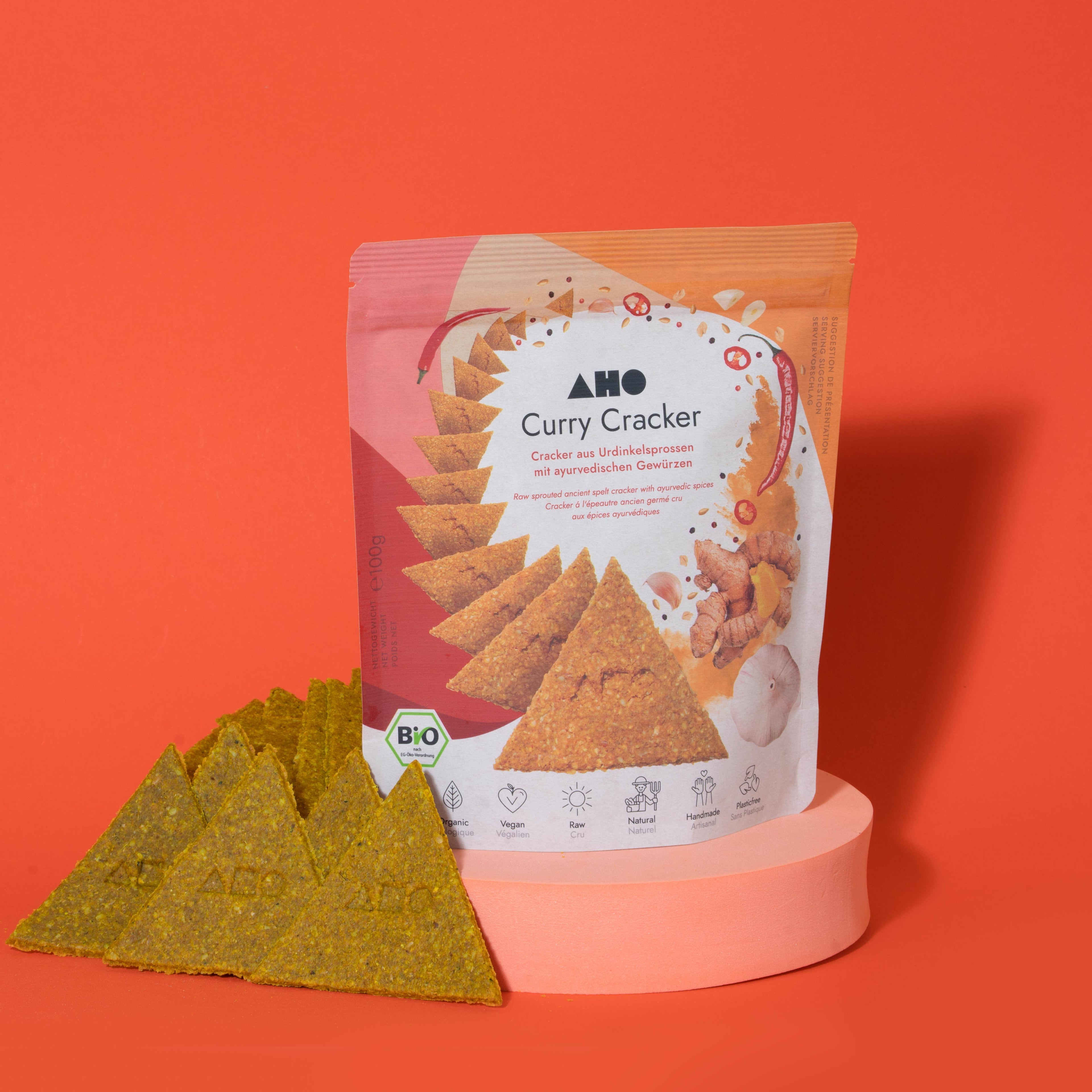 AHO Curry Cracker 2.0 Raw Vegan Cracker AHO.BIO GmbH 