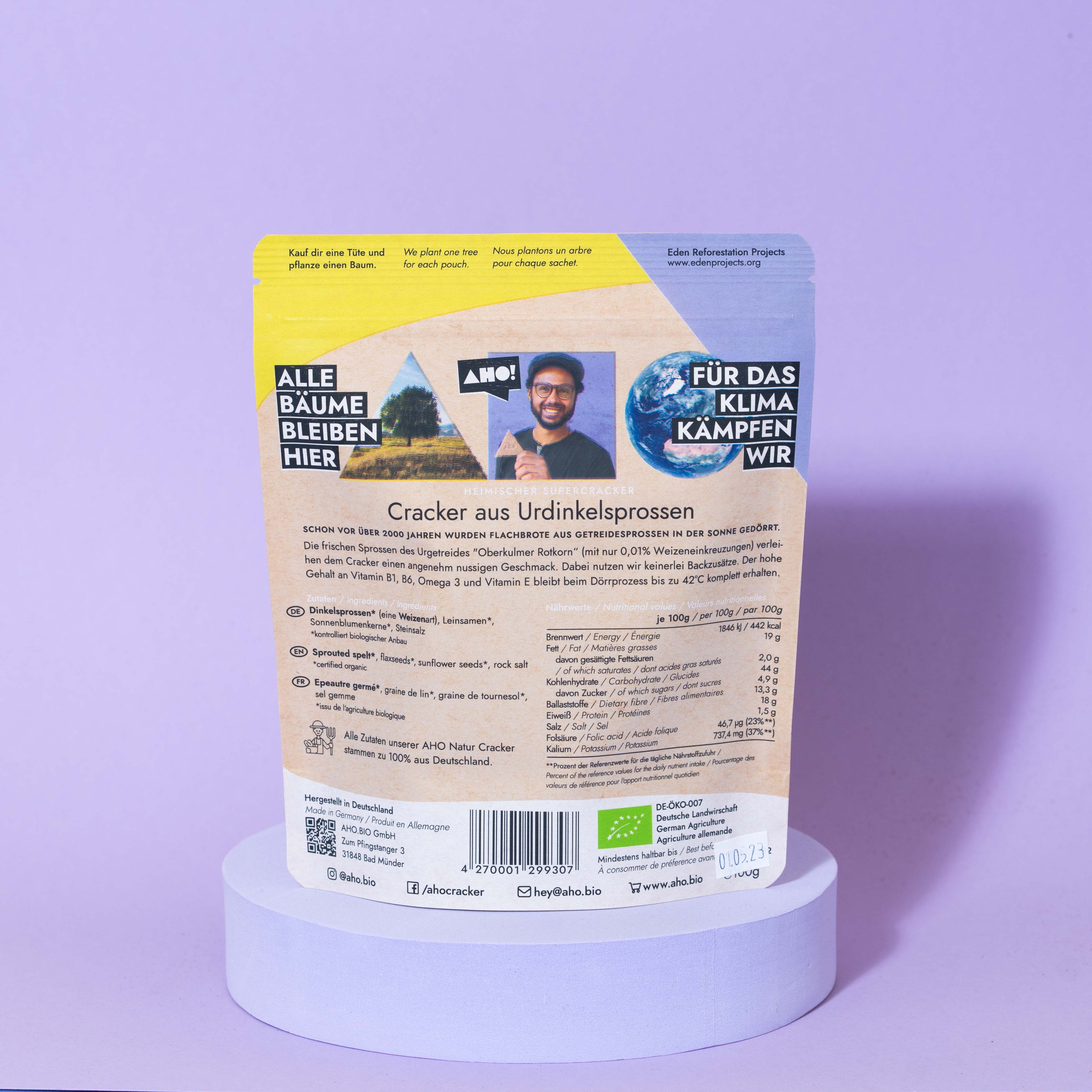 AHO Natur Cracker 2.0 Raw Vegan Cracker AHO.BIO GmbH
