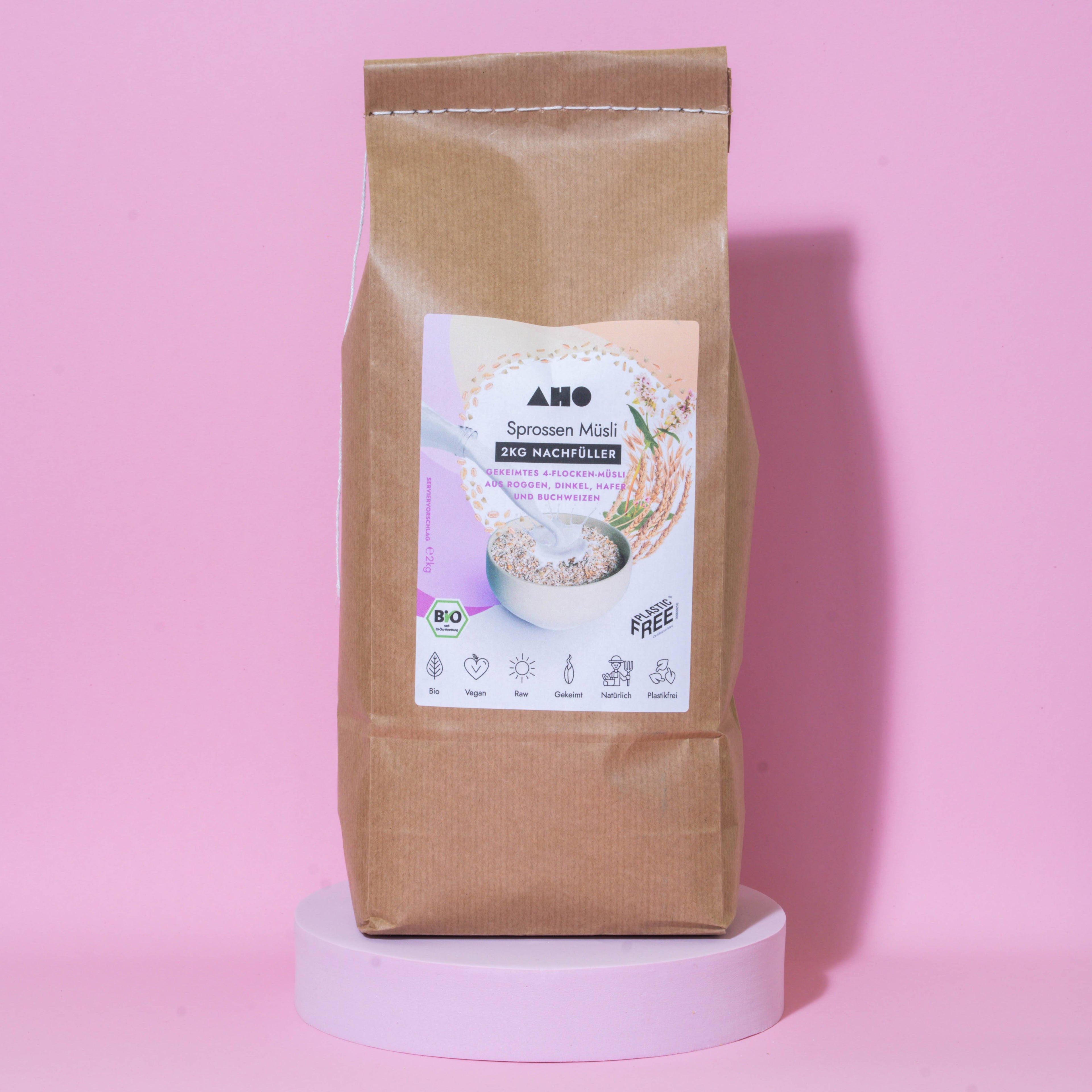 AHO Sprossen Müsli Getreide AHO.BIO GmbH 2kg Nachfüller