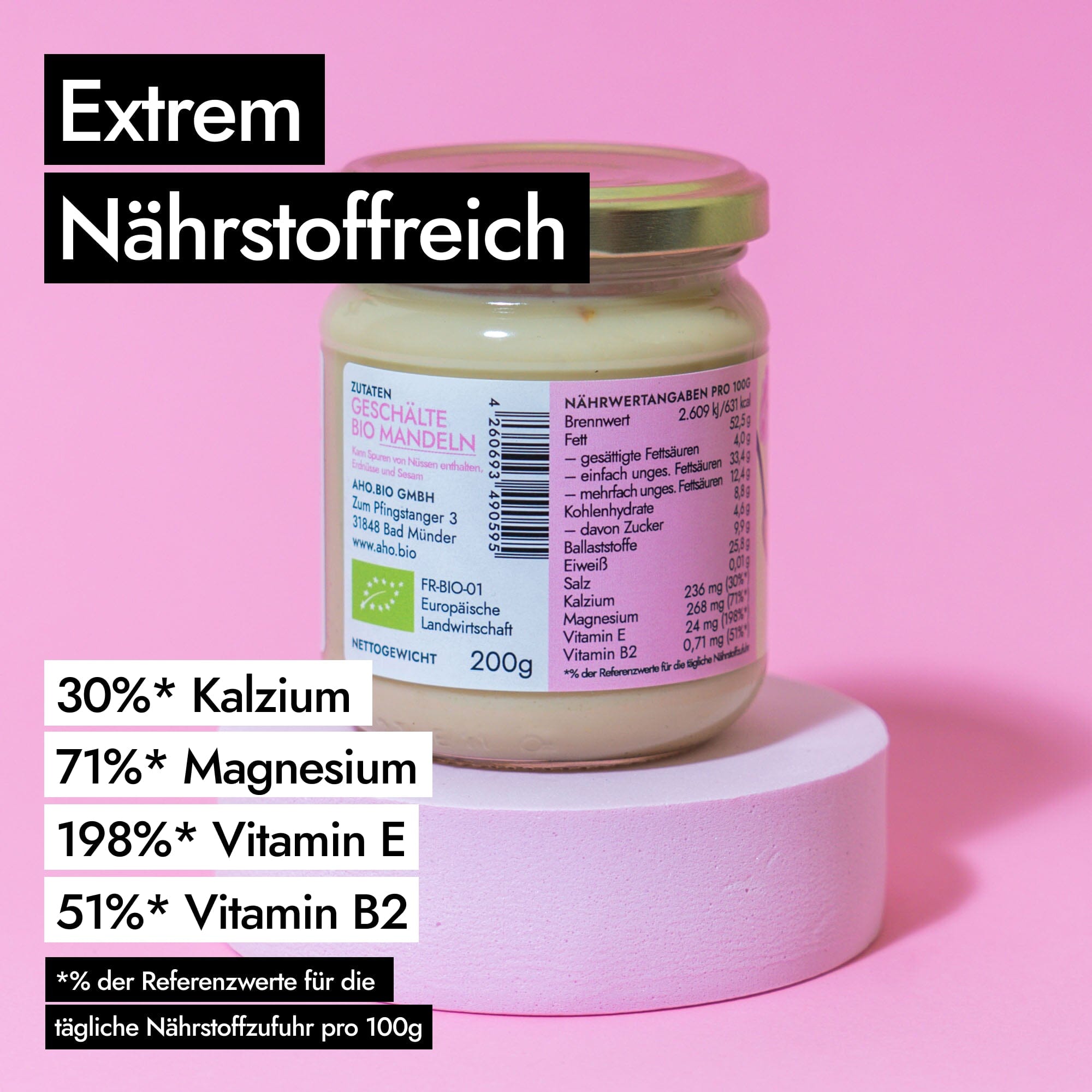 AHO Weißes Mandelmus Nüsse AHO.BIO GmbH