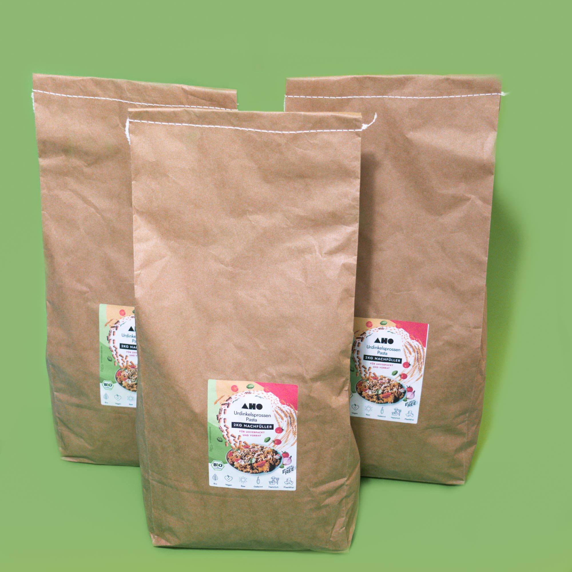 AHO Urdinkelsprossen Pasta Raw Vegan Pasta AHO.BIO GmbH 6kg Vorrat