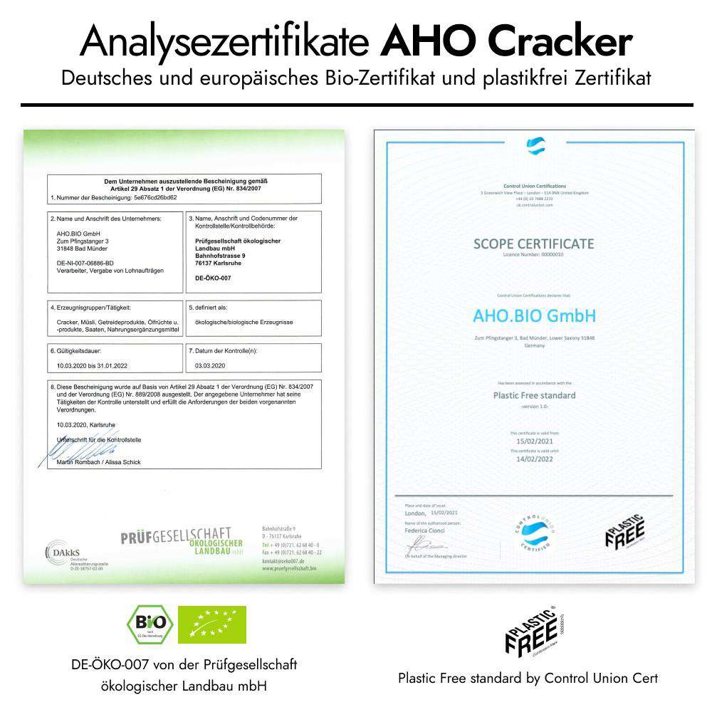 AHO Natur Cracker Raw Vegan Cracker AHO.BIO GmbH