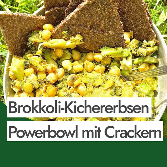 Gekeimte Kichererbsen mit AHO Cracker – Powerbowl