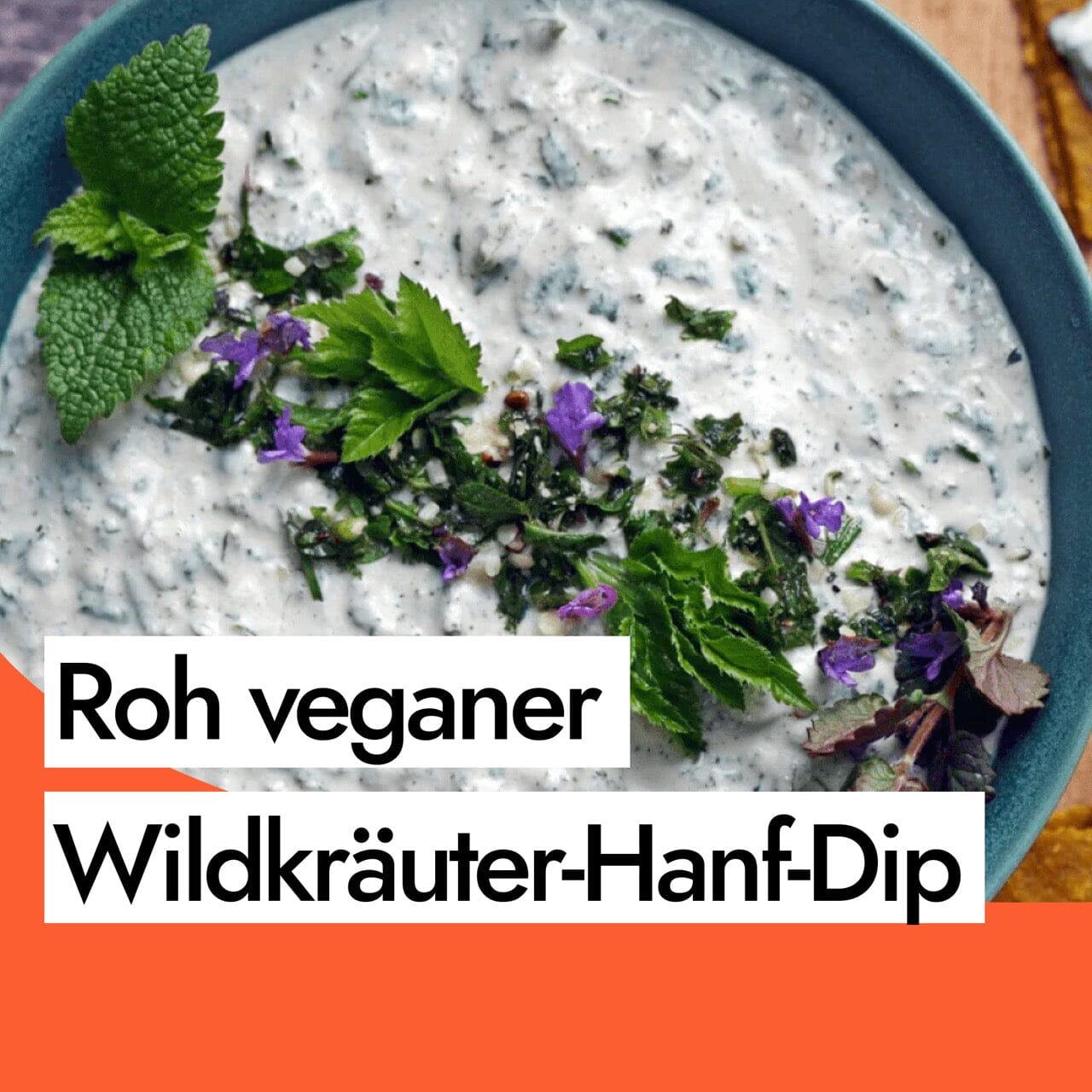 Rezept für roh veganen Wildkräuter-Hanf-Dip 