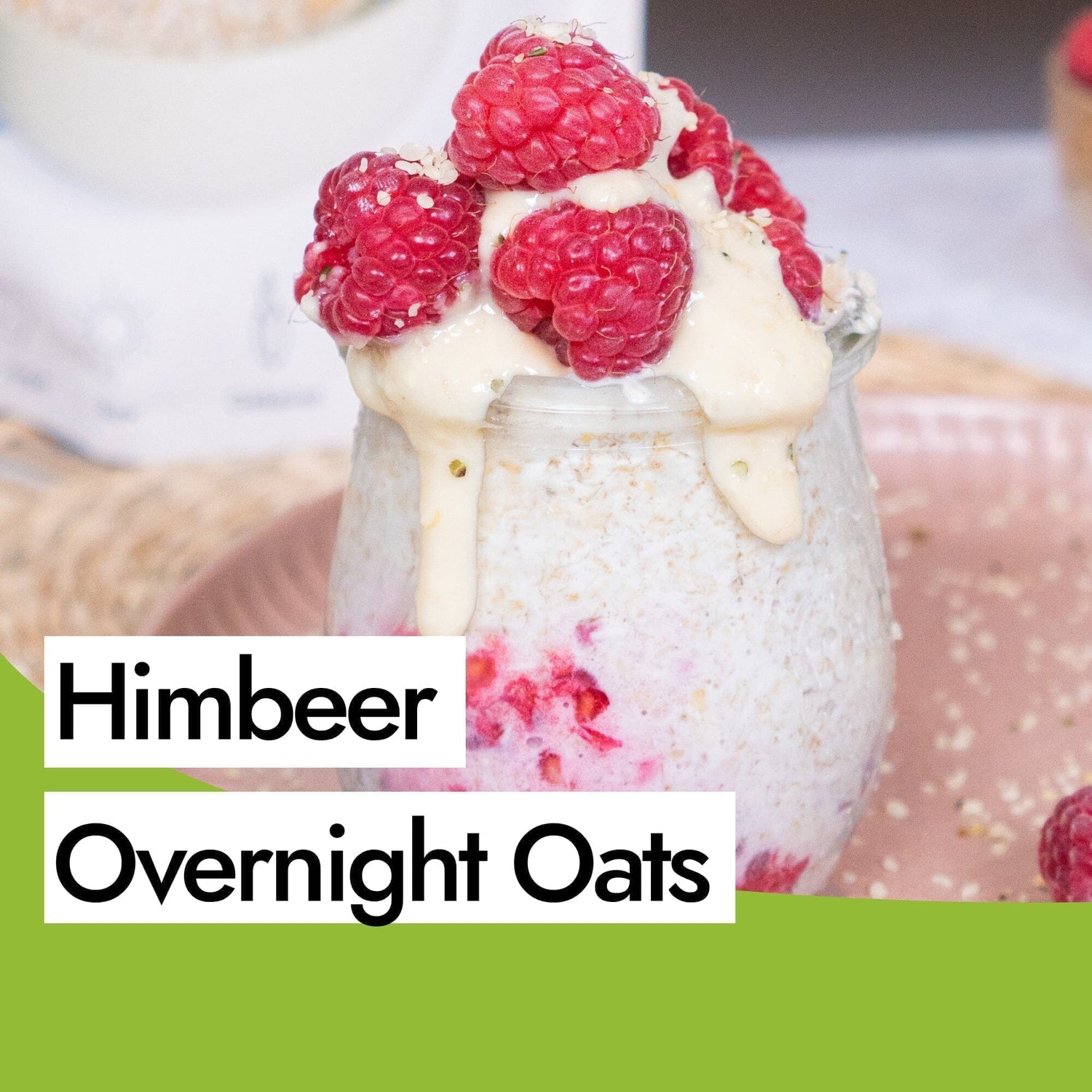 Himbeer Overnight Oats mit gekeimten Haferflocken