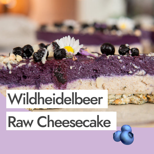 Wildheidelbeer Raw Cheesecake – Veganer Rohkost-Käsekuchen