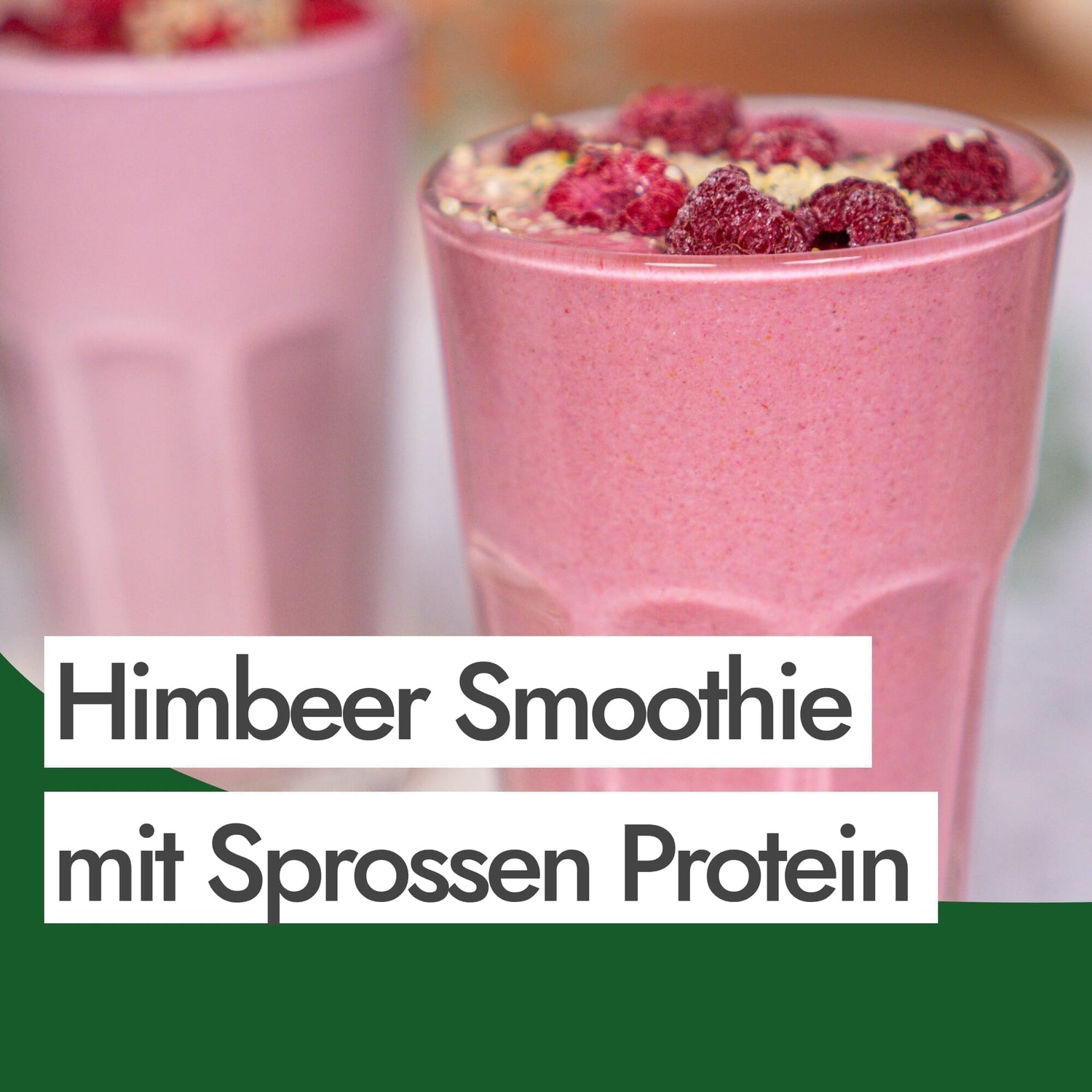 Proteinreicher Himbeer-Smoothie mit Sprossen Proteinpulver