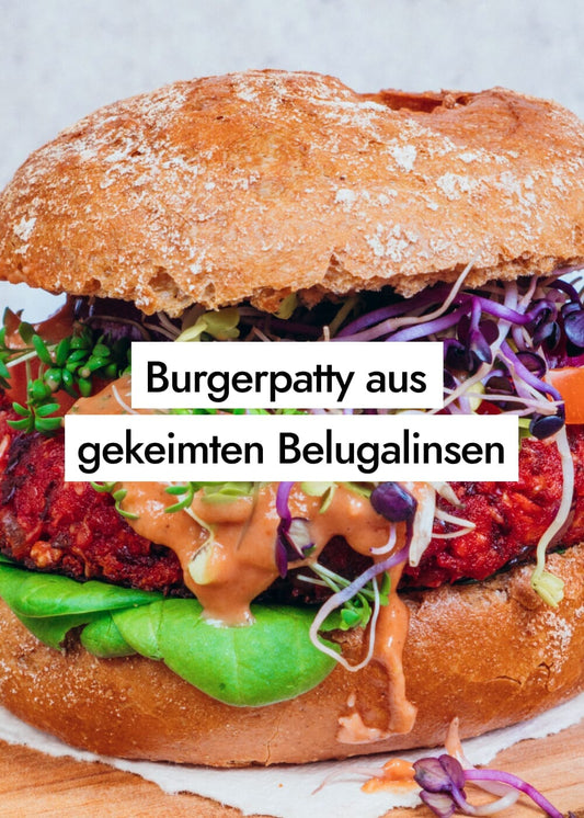 Burgerpatty aus Belugalinsensprossen