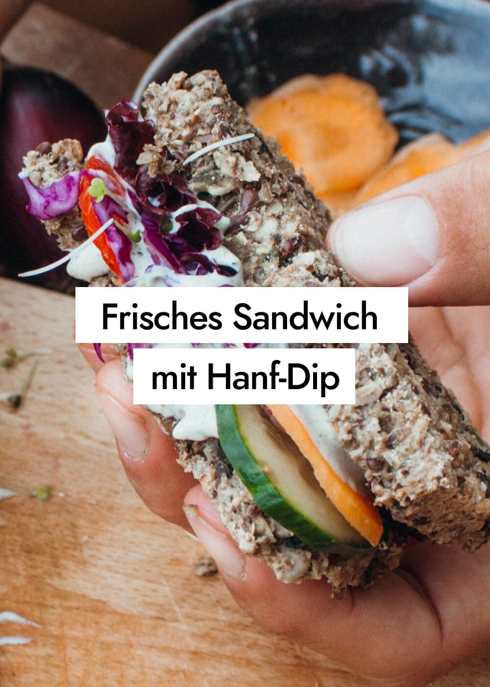 Sprossen Sandwich mit cremigem Hanf-Aufstrich