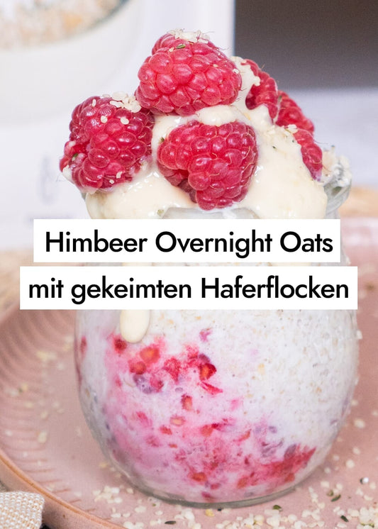 Himbeer Overnight Oats mit gekeimten Haferflocken