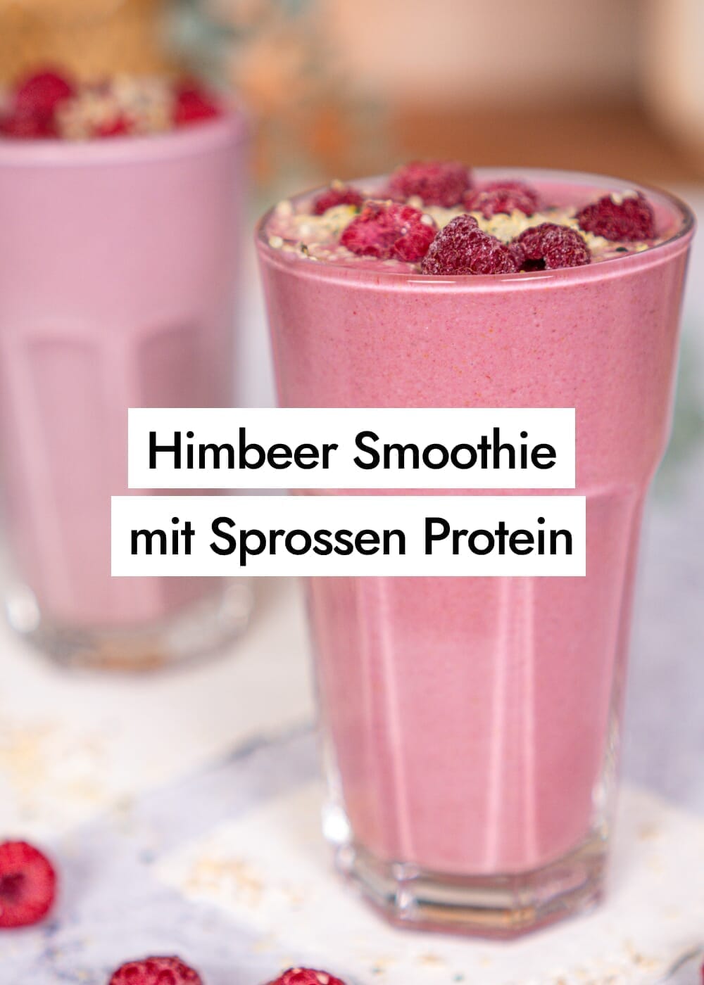 Proteinreicher Himbeer-Smoothie mit Sprossen Proteinpulver