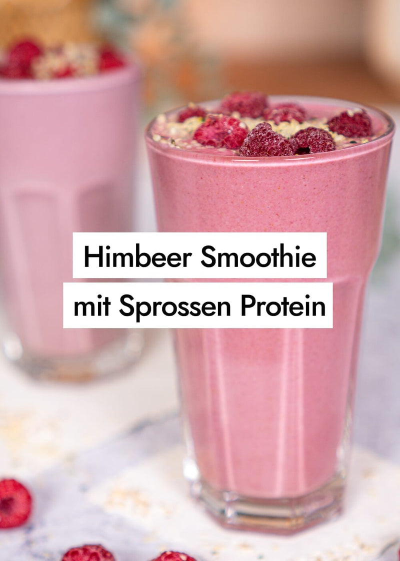 Proteinreicher Himbeer-Smoothie mit Sprossen Proteinpulver