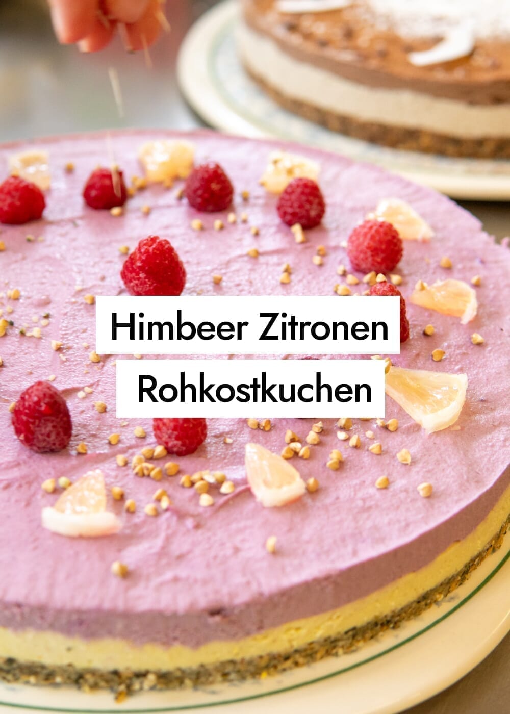 Himbeer Zitronen Raw Cake – Veganer Rohkostkuchen