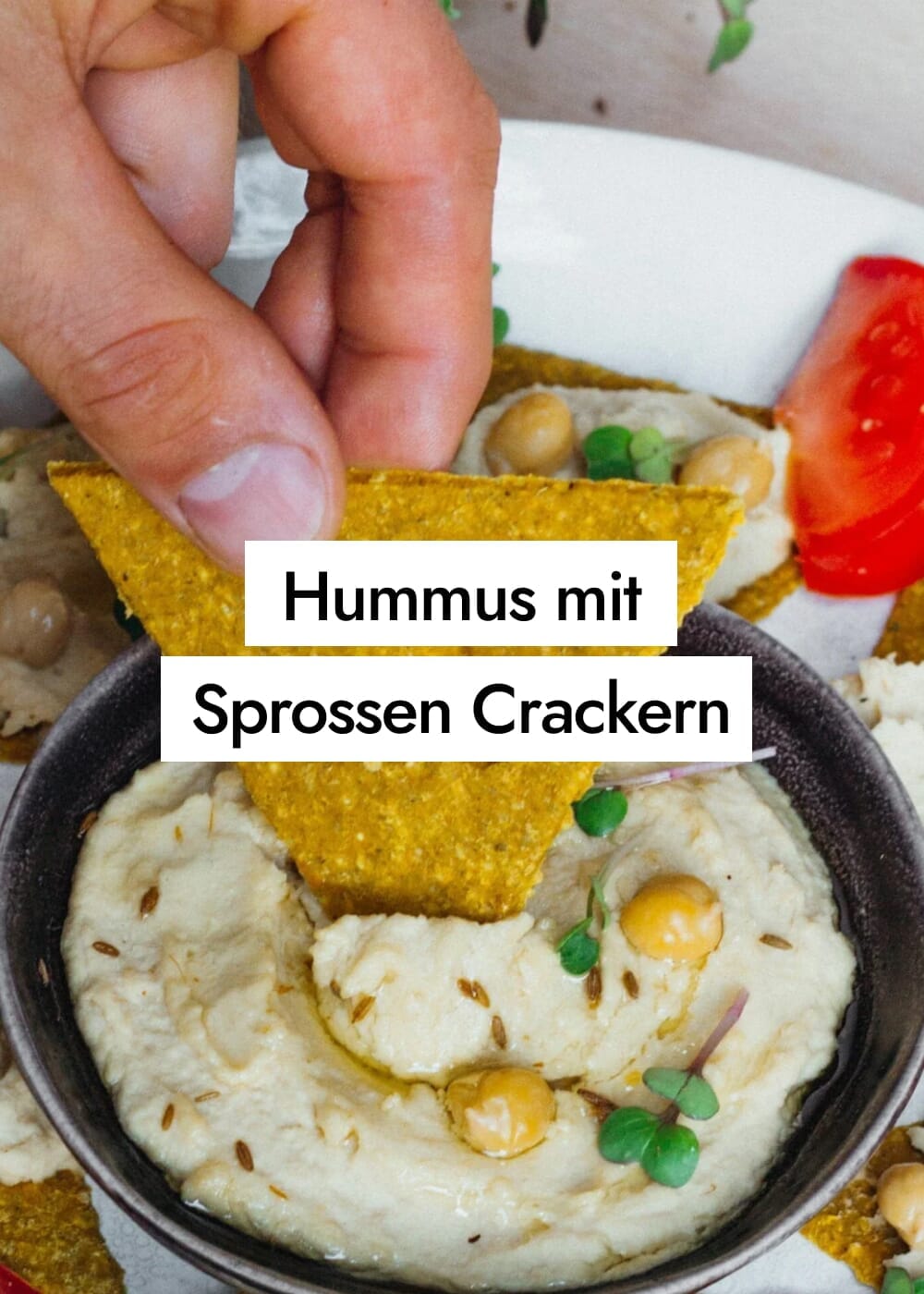 Frischer Hummus aus Kichererbsensprossen