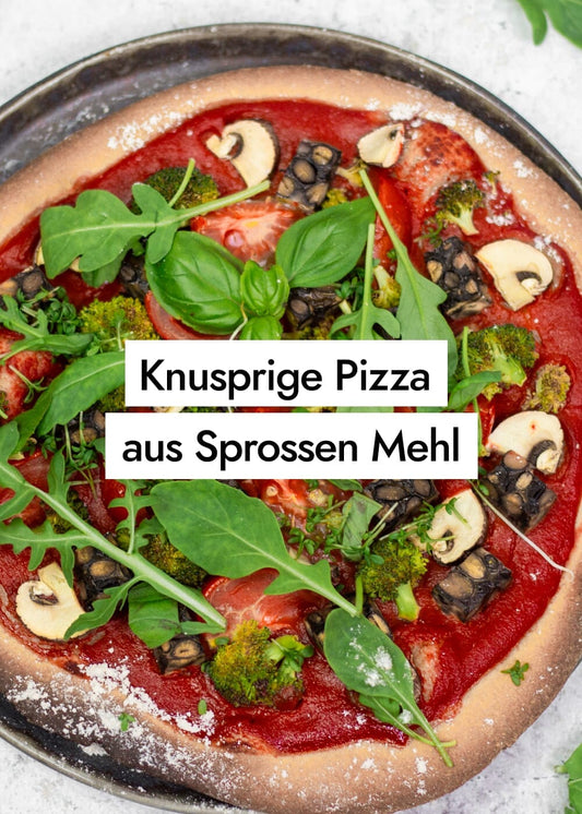 Sprossen Pizza Teig aus gekeimtem Urgetreide einfach selbstgemacht