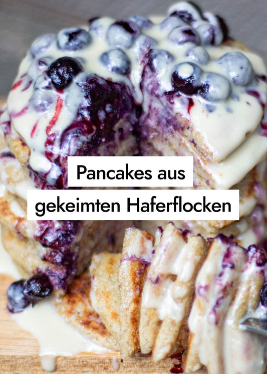 Einfache vegane Pancakes aus gekeimten Haferflocken 🥞