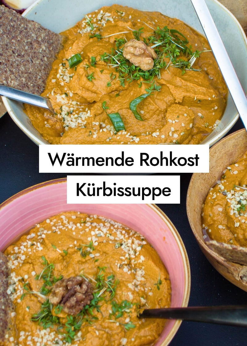 Wärmende Kürbis-Rohkostsuppe mit Sprossen