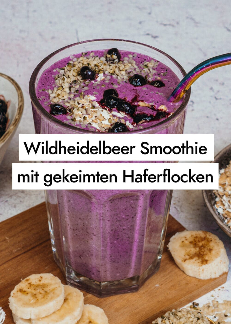 Wildheidelbeer Smoothie mit gekeimten Haferflocken