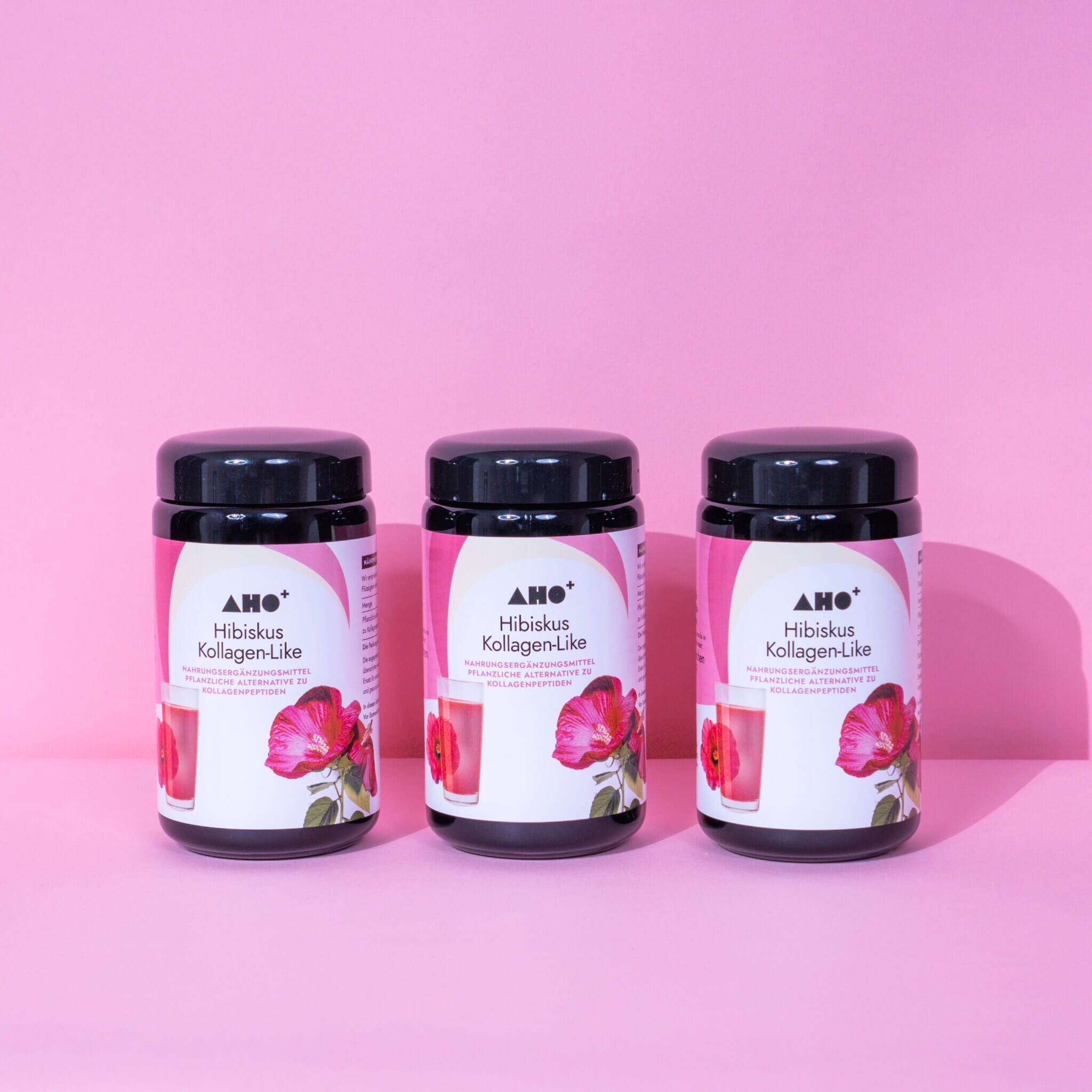 AHO Hibiskus Kollagen Nahrungsergänzung AHO.BIO GmbH 450g (3 Gläser) 