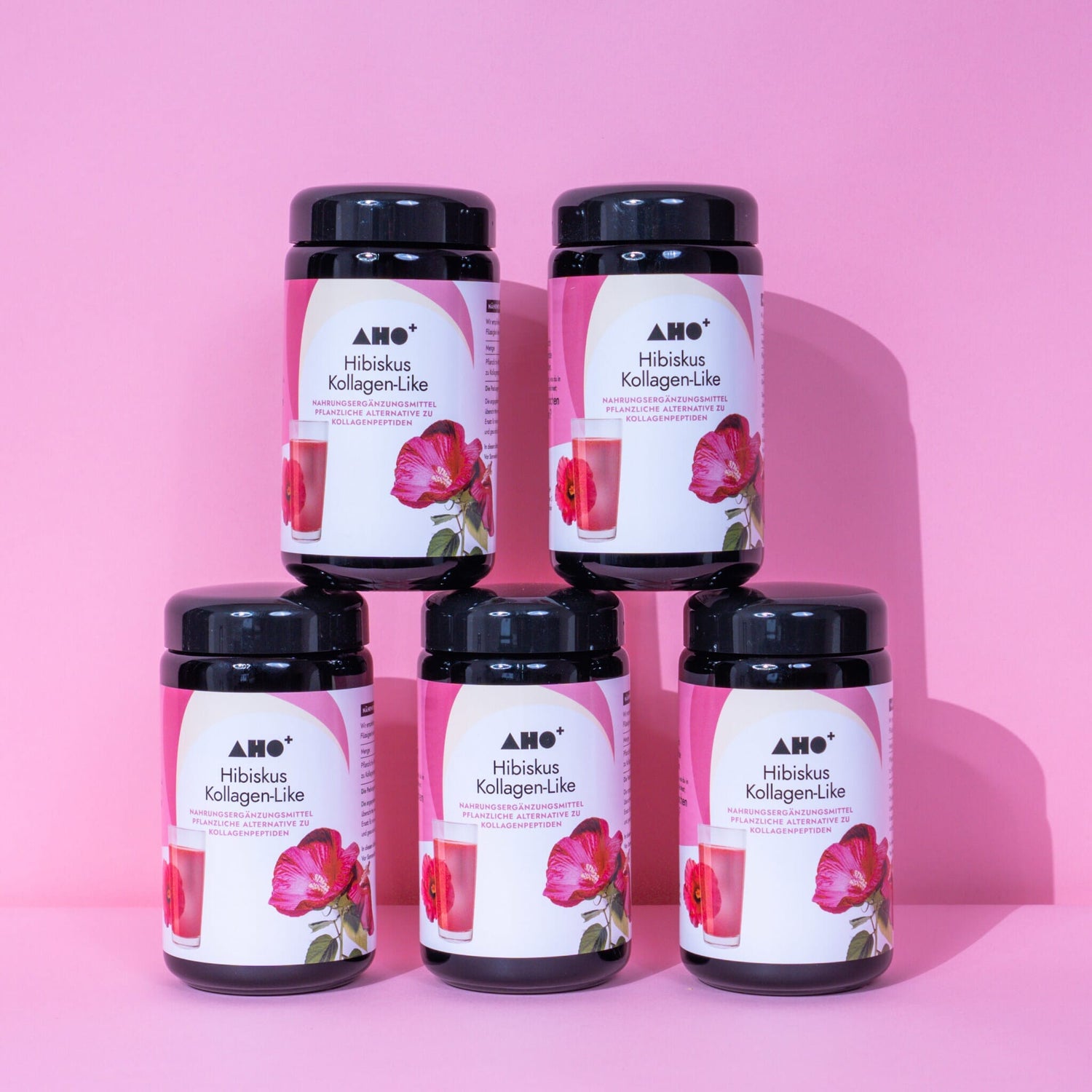 AHO Hibiskus Kollagen Nahrungsergänzung AHO.BIO GmbH 750g (5 Gläser) 