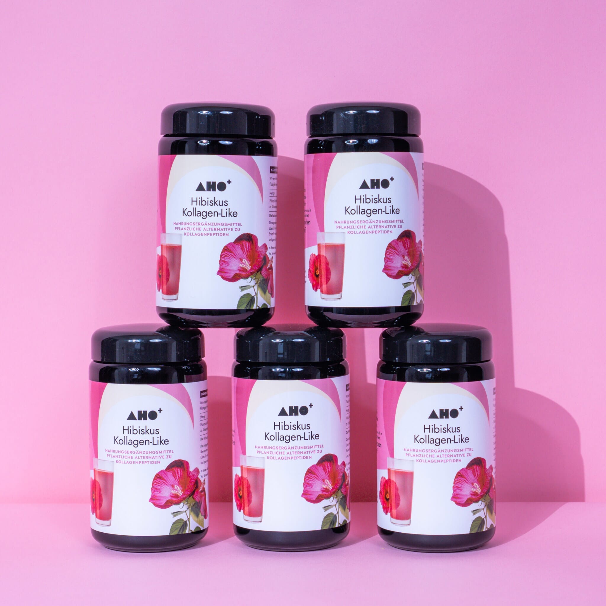 AHO Hibiskus Kollagen Nahrungsergänzung AHO.BIO GmbH 750g (5 Gläser) 