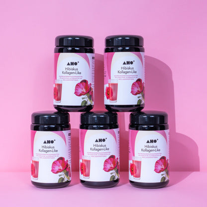 AHO Hibiskus Kollagen Nahrungsergänzung AHO.BIO GmbH 750g (5 Gläser) 