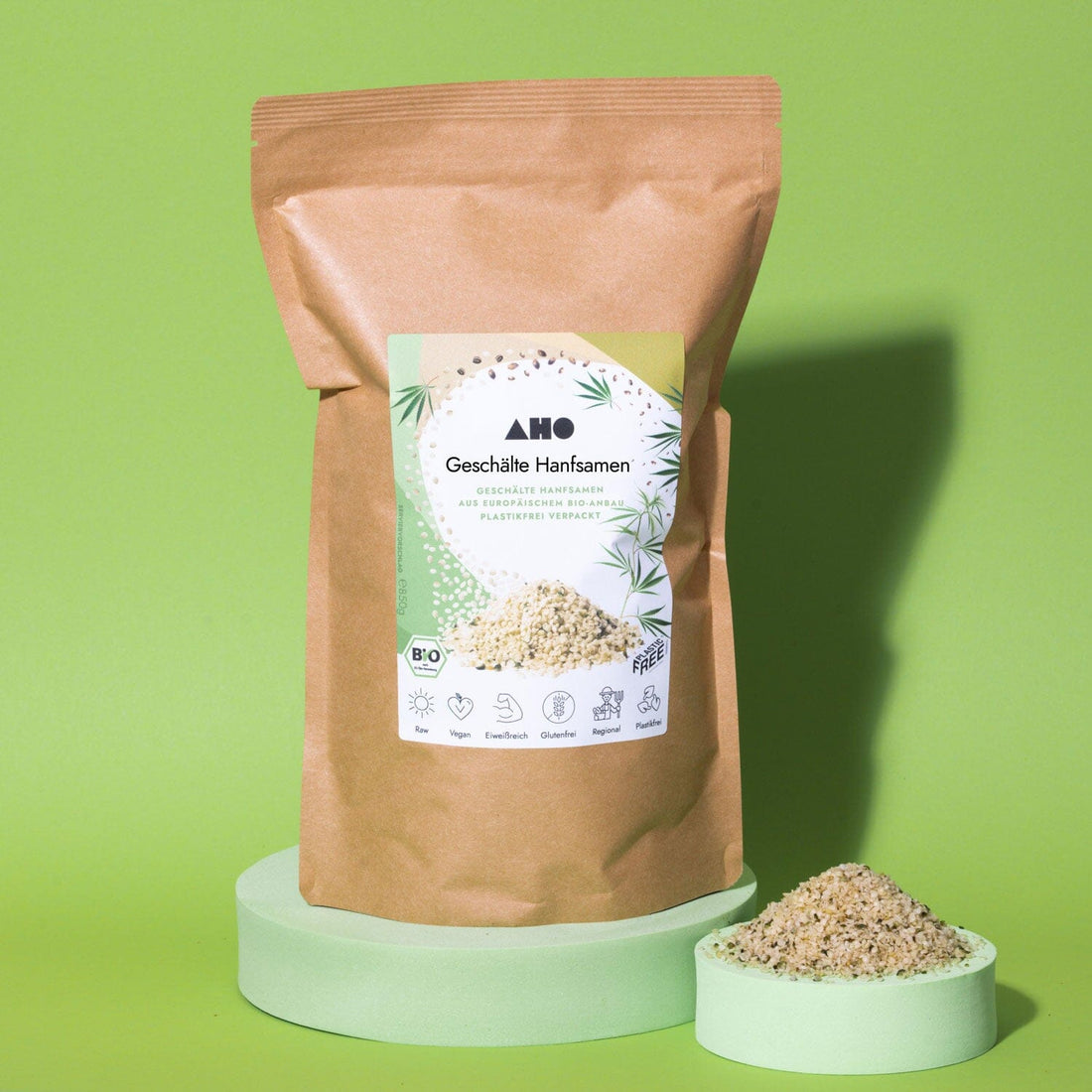 AHO Geschälte Hanfsamen Ölsaaten AHO.BIO GmbH 850g Riesentüte 