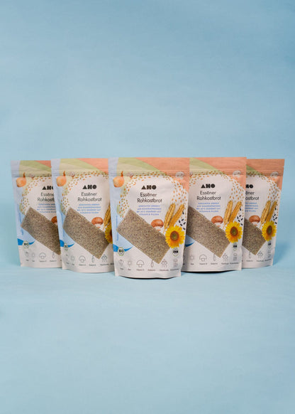 AHO Essēner Rohkostbrot Raw Vegan Cracker AHO.BIO GmbH 1kg (5 Tüten) 