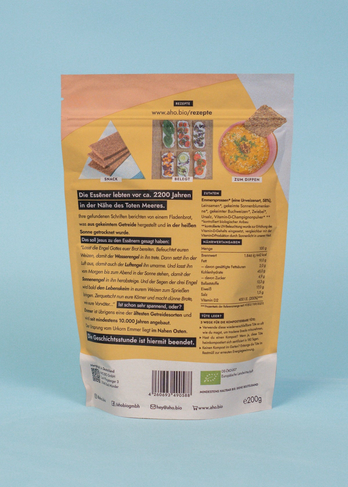 AHO Essēner Rohkostbrot Raw Vegan Cracker AHO.BIO GmbH 