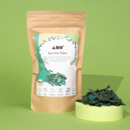 AHO Spirulina Flakes Raw Vegan Granola AHO.BIO GmbH 100g Tüte 