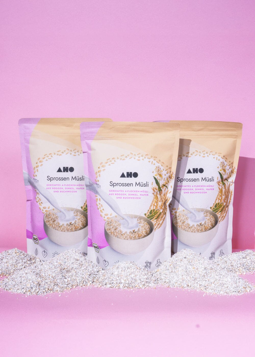 AHO Sprossen Müsli Getreide AHO.BIO GmbH 2,55kg (3 Tüten) 