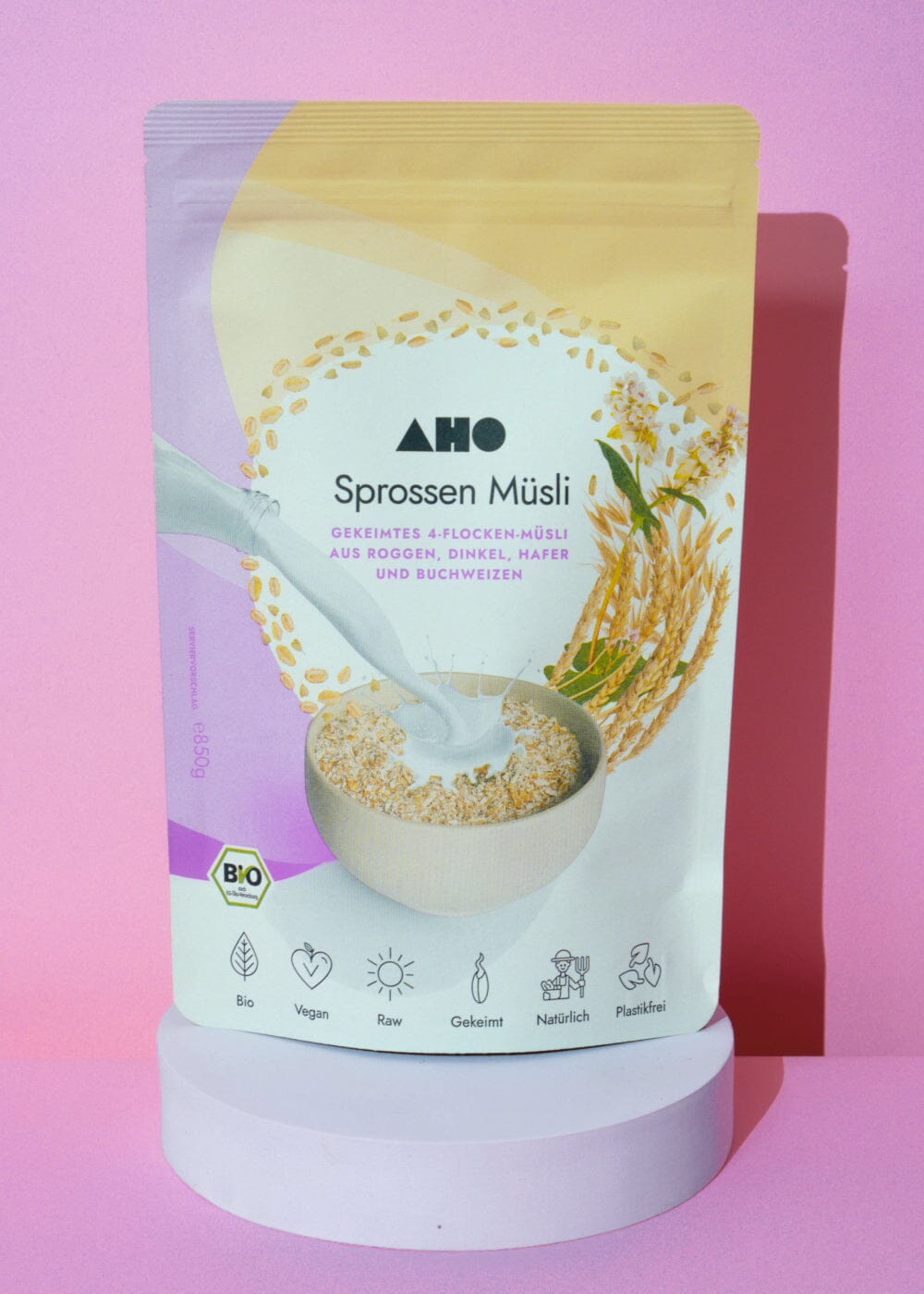 AHO Sprossen Müsli Getreide AHO.BIO GmbH 850g Tüte 