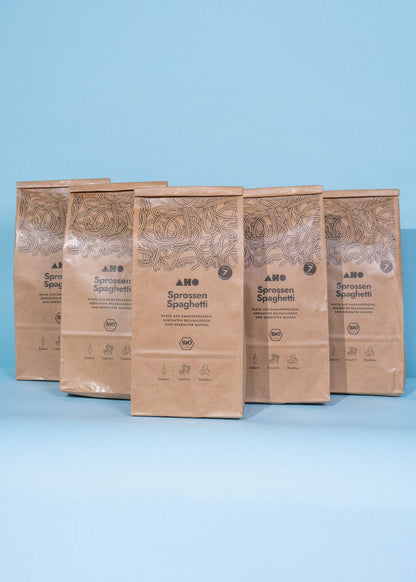 AHO Sprossen Spaghetti Raw Vegan Pasta AHO.BIO GmbH 2,5kg (5 Tüten) 