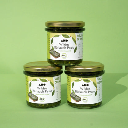 AHO Wildes Bärlauch Pesto Nüsse AHO.BIO GmbH 420g (3 Gläser) 