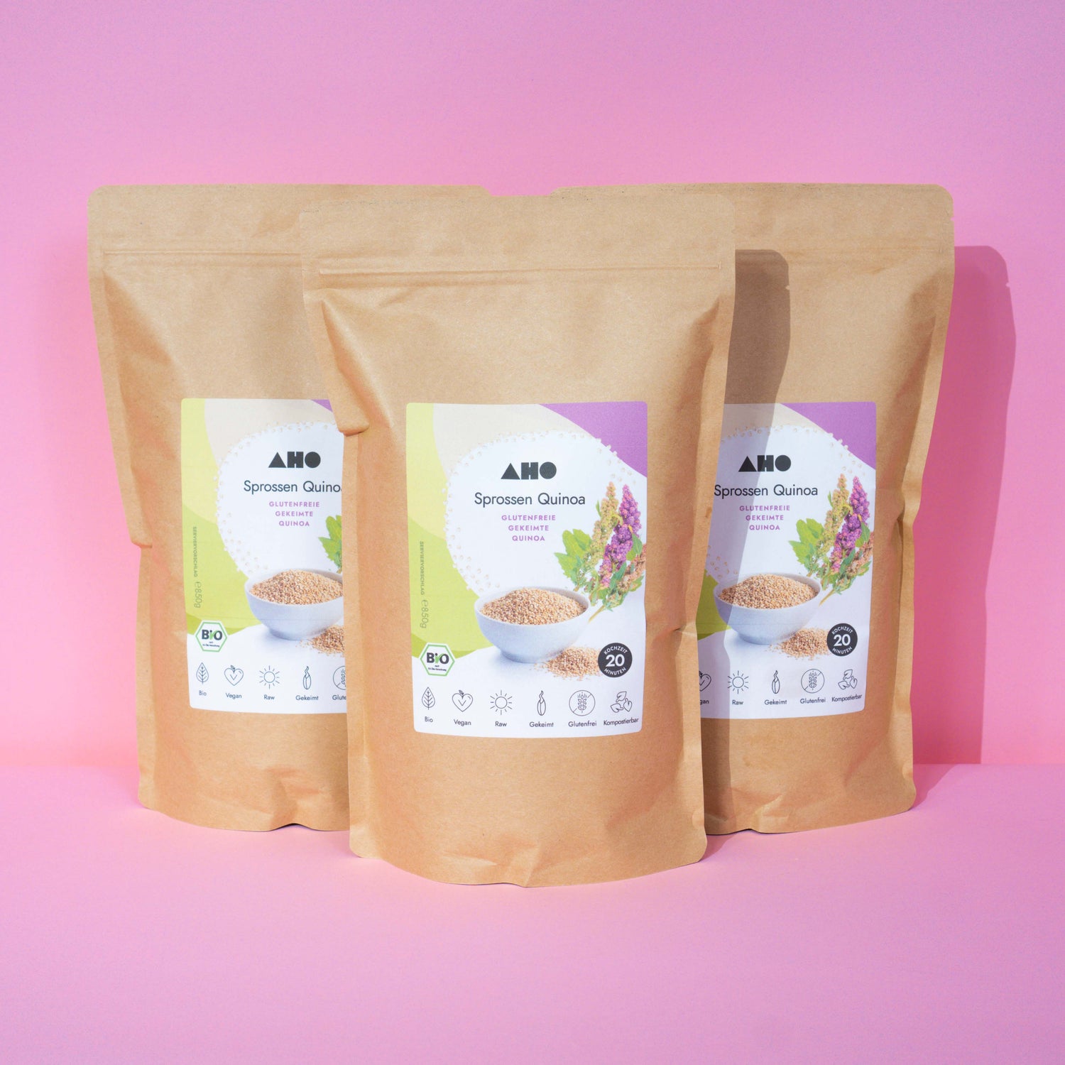 AHO Sprossen Quinoa Getreide AHO.BIO GmbH 2,55kg (3 Tüten) 