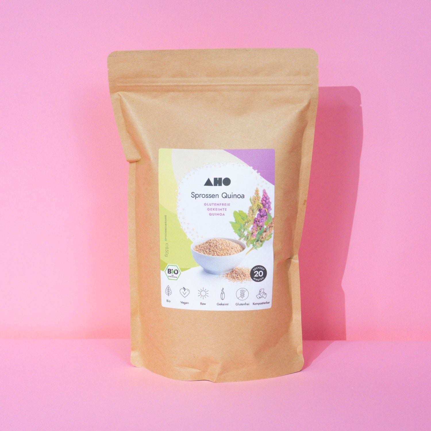 AHO Sprossen Quinoa Getreide AHO.BIO GmbH 850g Tüte 