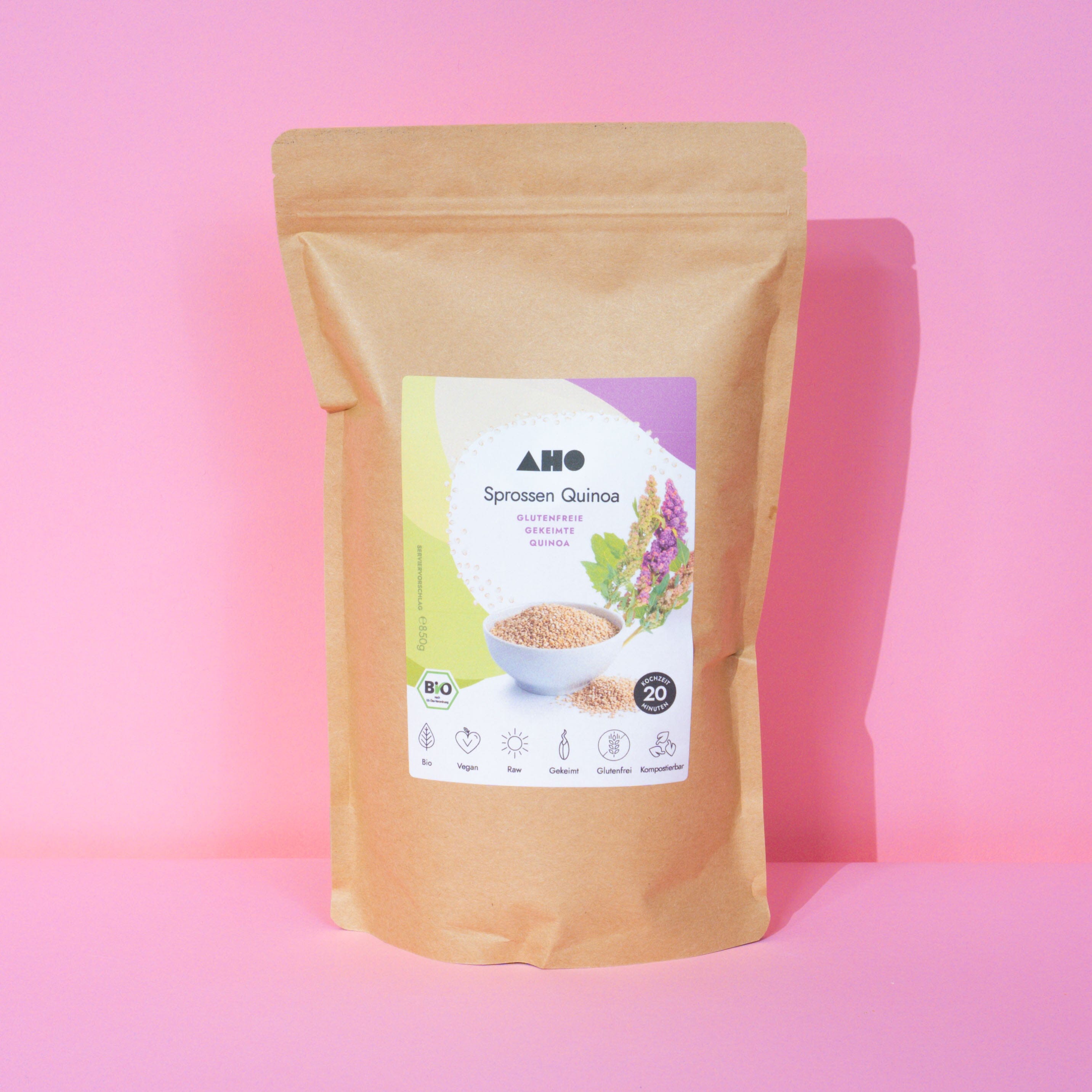AHO Sprossen Quinoa Getreide AHO.BIO GmbH 850g Tüte 