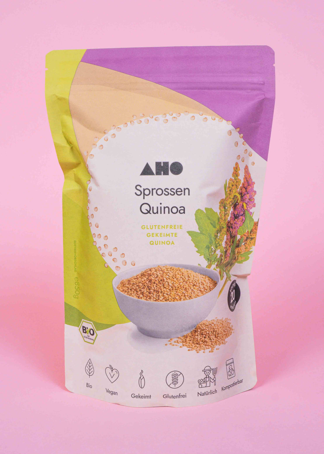 AHO Sprossen Quinoa Getreide AHO.BIO GmbH 850g Tüte 