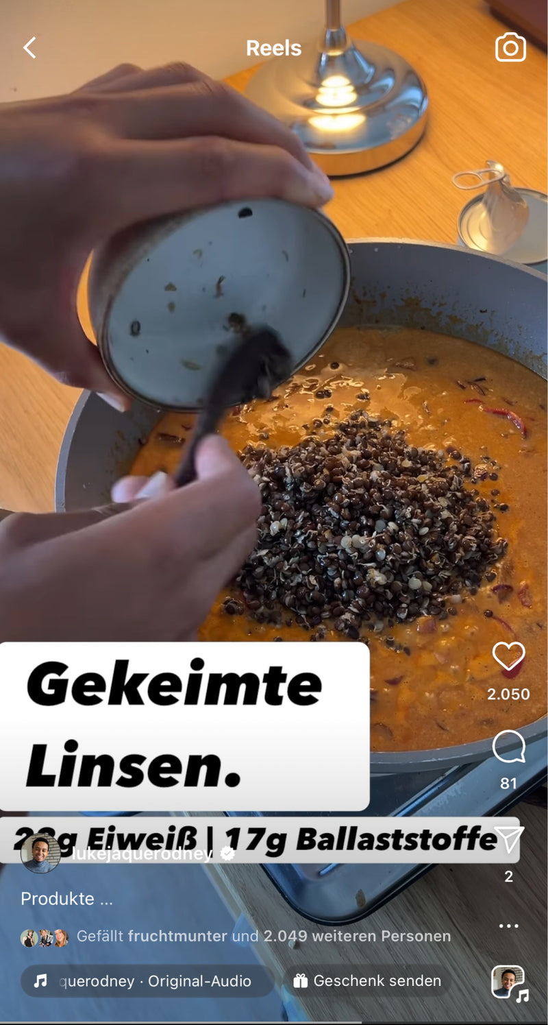 Gekeimte Belugalinsen Curry