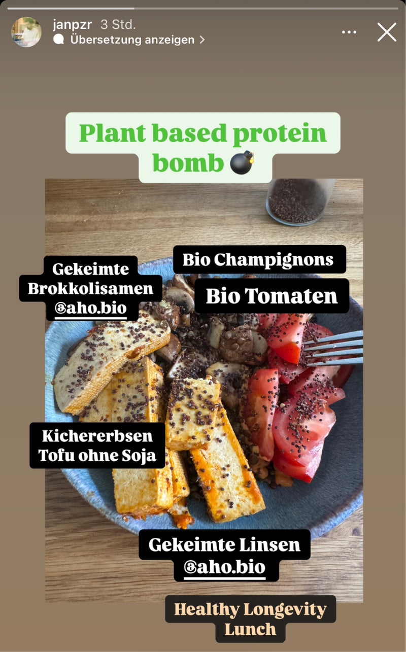 Gekeimte Belugalinsen als Topping