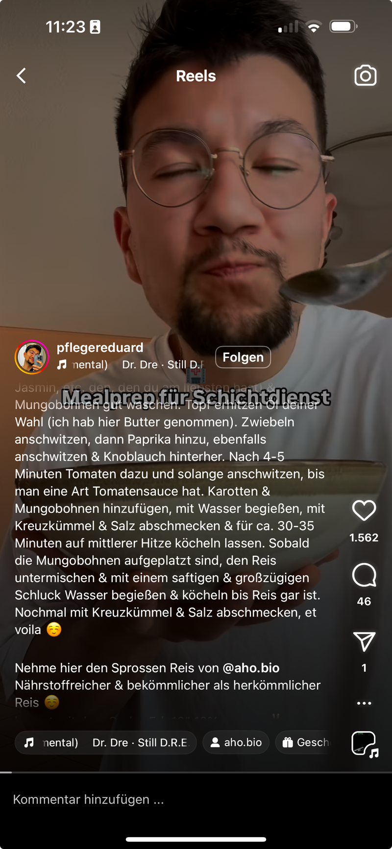 UGC AHO Reis Mann mit loeffel